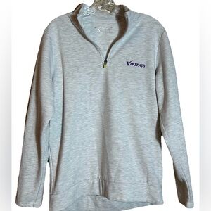 Minnesota Vikings NFL Logo Antigua  Gray 1/4 Zip Pullover, Size Medium, EUC